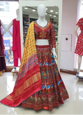 Patola Print Gajji Silk Designer Readymade Lehngha Choli