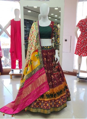 Patola Print Gajji Silk Designer Readymade Lehngha Choli in