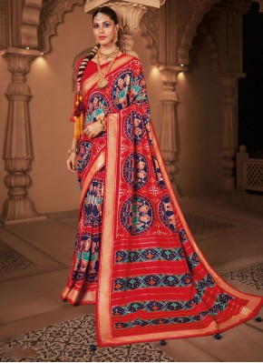 Patola Silk  Contemporary Style Saree in Multi Colour