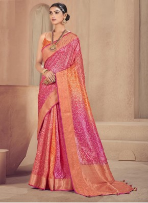 Peppy Pink Designer Traditional Saree