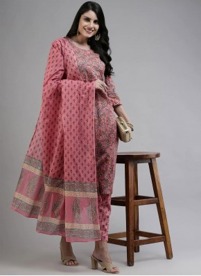 Pink Casual Straight Salwar Suit