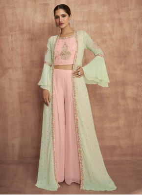 Pink Chinon Readymade Salwar Suit