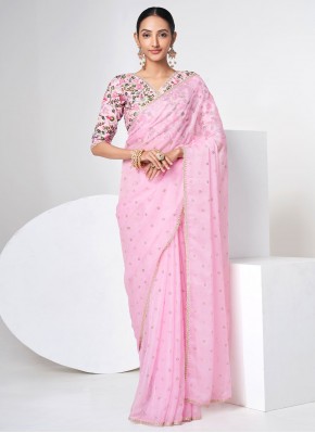 Pink Color Saree