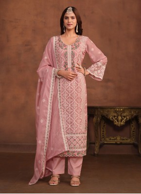 Pink Embroidered Trendy Salwar Suit