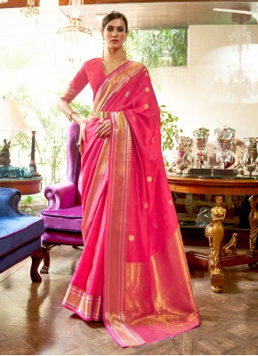 Pink Kanjivaram Silk Festival Silk Saree