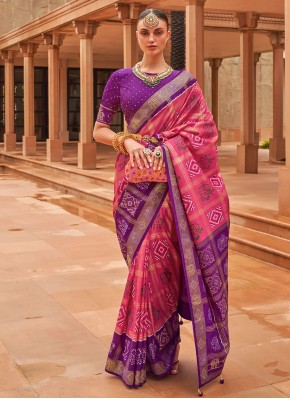 Pink Patola Silk  Weaving Saree