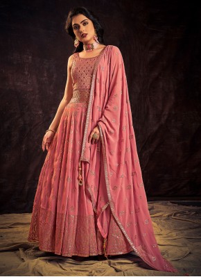 Pink Sequins Designer Gown