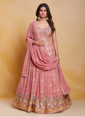 Pink Sequins Designer Gown