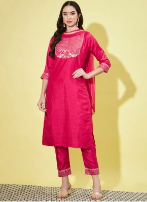 Pink Silk Blend Pant Style Suit