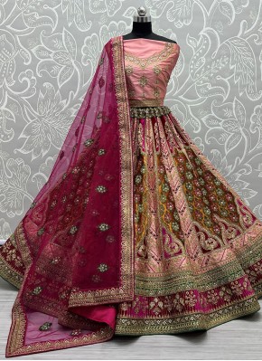 Pink Silk Bridal Lehenga Choli