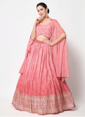 Pink Silk Trendy Lehenga Choli