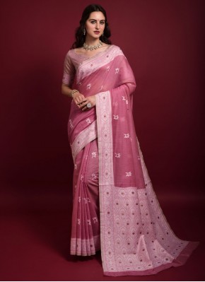 Pink Weaving Festival Casual Saree