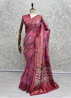 Pink Wedding Silk Trendy Saree
