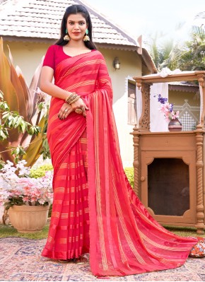 Pink Woven Casual Classic Saree