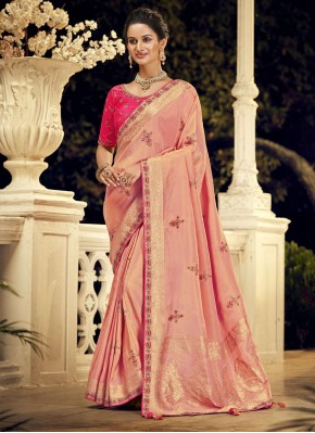 Pleasance Pink Designer Saree