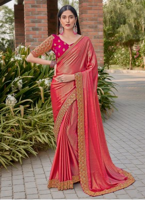 Pleasing Embroidered Silk Trendy Saree