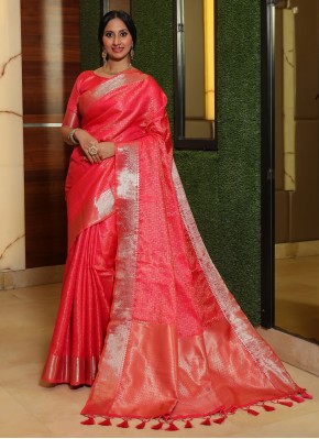 Pleasing Pink Festival Traditional Designer Saree