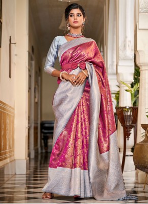 Precious Jacquard Work Banarasi Silk Contemporary Style Saree