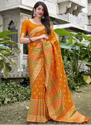 Precious Silk Yellow Weaving Traditional Saree