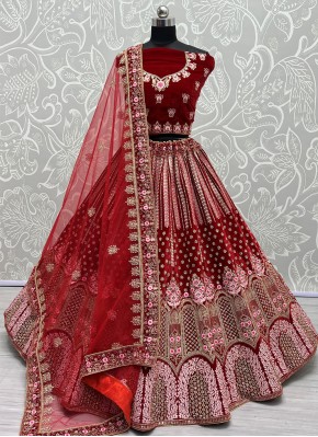 Preferable Red Wedding Trendy Lehenga Choli