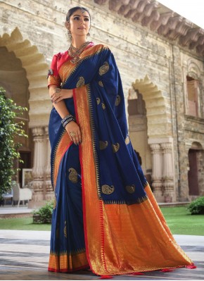 Prime Weaving Satin Silk Contemporary Style Saree