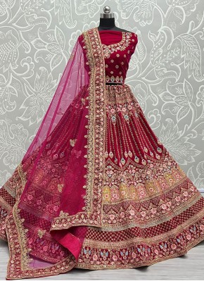 Princely Embroidered Velvet Rani A Line Lehenga Choli