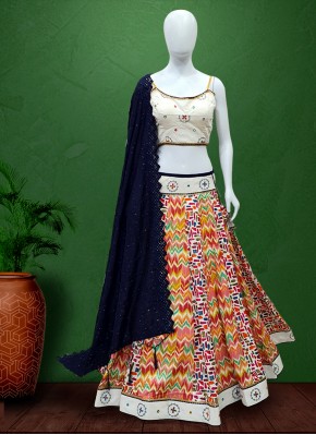 Prominent Cotton Sequins Work Sleeveless Style Chaniya Choli