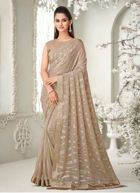 Prominent Fancy Brown Contemporary Saree