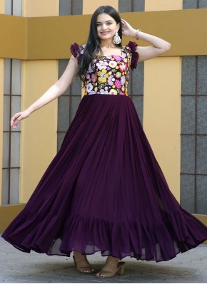 Purple Color Trendy Gown