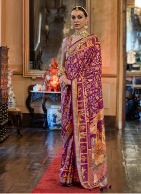 Purple Patola Silk  Weaving Saree