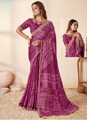Purple Silk Wedding Trendy Saree