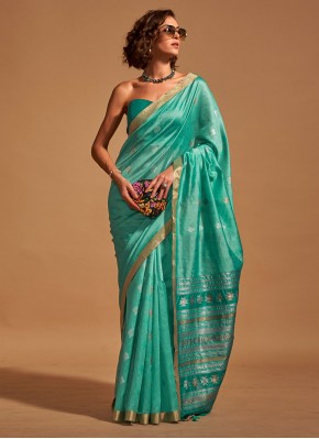 Rama Handloom silk Trendy Saree