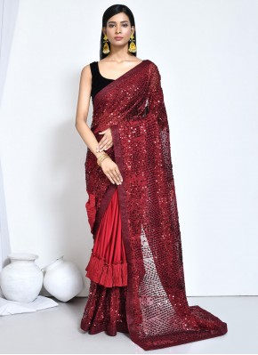 Red Festival Silk Classic Saree