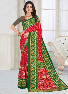 Red Patola Silk  Weaving Classic Saree