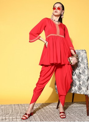 Red Reception Party Wear Kurti