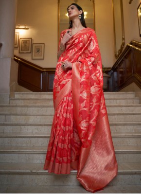 Red Weaving Sangeet Classic Saree