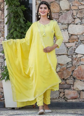 Remarkable Cotton Yellow Pant Style Suit