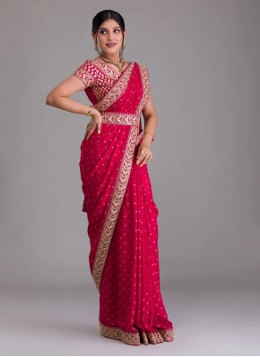 Remarkable Hot Pink Contemporary Saree
