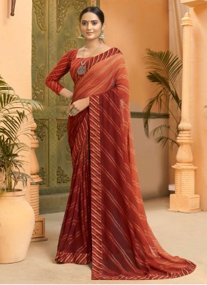 Remarkable Weight Less Border Peach Casual Saree