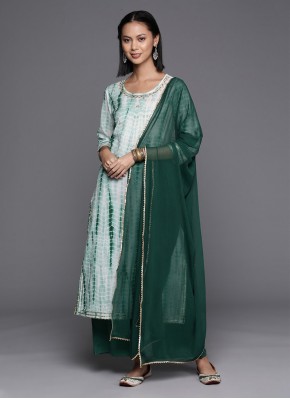 Resplendent Cotton Sea Green Printed Readymade Suit