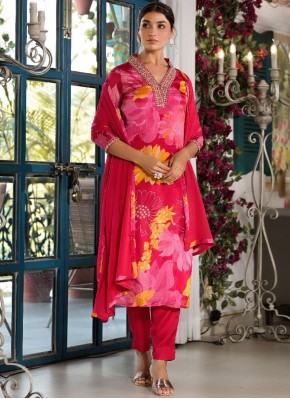 Riveting Embroidered Pink Trendy Salwar Kameez