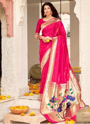 Rose Pink Color Designer Traditional Saree