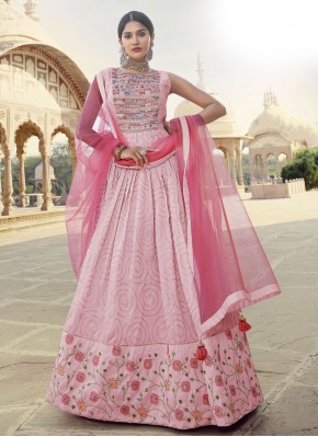 Rose Pink Designer Mehndi Trendy Gown