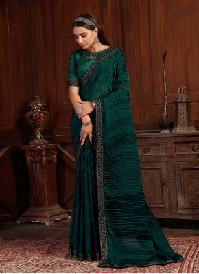 Satin Silk Green Traditional Saree