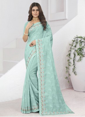 Sea Green Wedding Silk Contemporary Saree