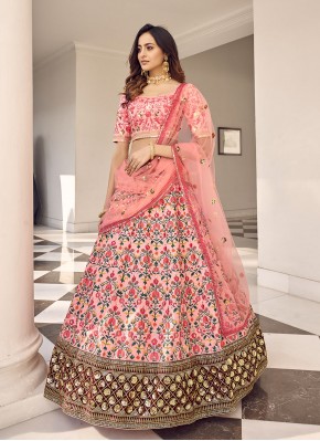 Sequins Art Silk Lehenga Choli in Pink