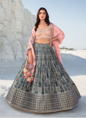 Sequins Work Chiffon Designer Readymade Lehngha Choli