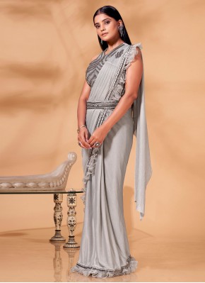 Shimmer Trendy Saree in Grey