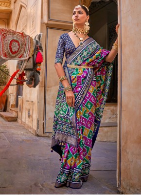 Silk Classic Saree in Multi Colour