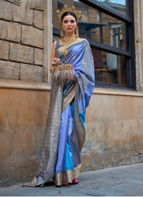 Silk Contemporary Saree in Blue